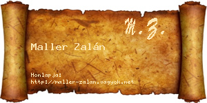Maller Zalán névjegykártya