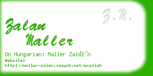 zalan maller business card